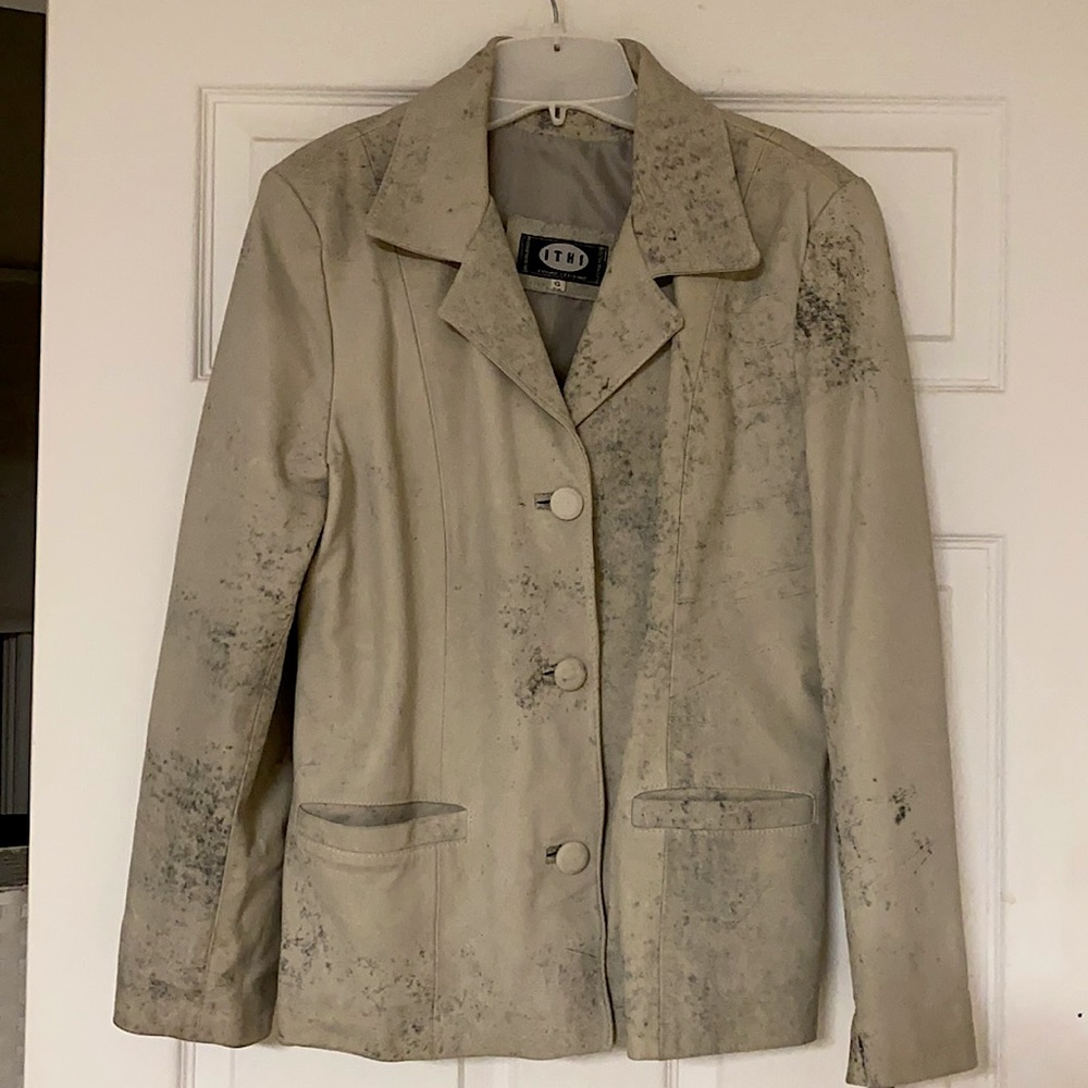 Vintage Genuine grey leather jacket size large